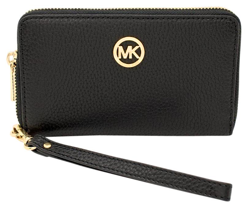 Michael Kors Fulton Multifunction Leather Wallet Phone Case Black # 35H5GFTE3L